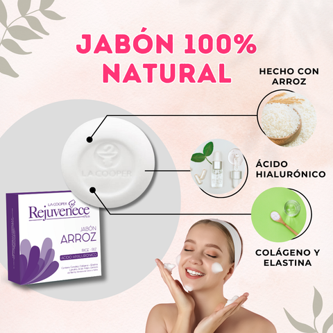 Image of JABON REJUVENECEDOR DE ARROZ CON ÁCIDO HIALURÓNICO (PROMOCIÓN 3X2)
