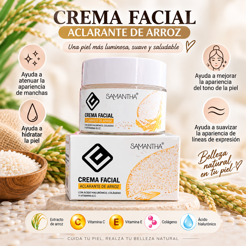 CREMA FACIAL ACLARANTE DE ARROZ