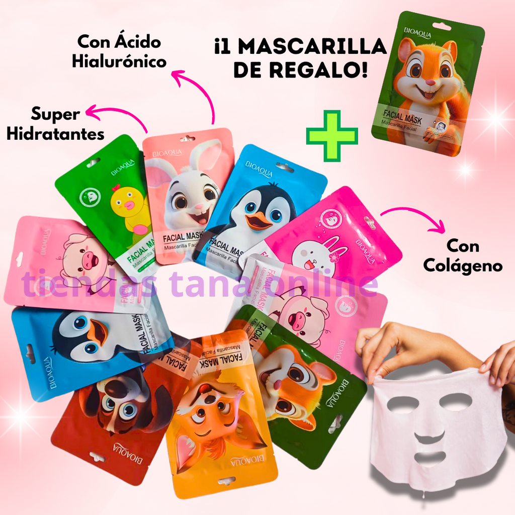 PACK DE 10 MASCARILLAS FACIALES + 1 DE REGALO
